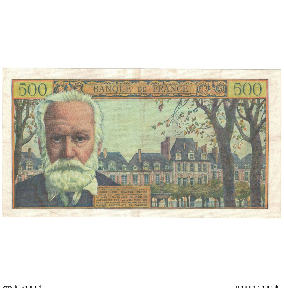 France, 500 Francs, Victor Hugo, 1957, N.83, TTB, Fayette:35.7, KM:133b - 500 F 1954-1958 ''Victor Hugo''