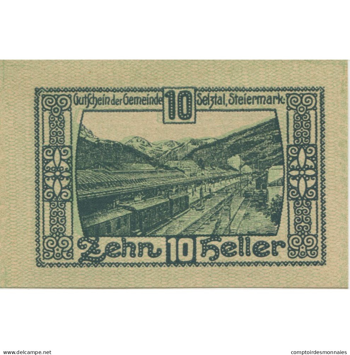 Billet, Autriche, Selztal, 10 Heller, Gare, 1920, SPL, Mehl:FS 991a - Oesterreich