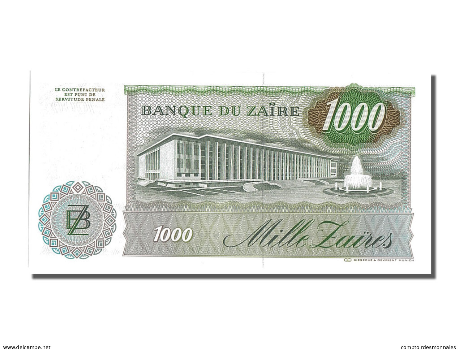 Billet, Zaïre, 1000 Zaïres, 1985, 1985-11-24, NEUF - Zaïre