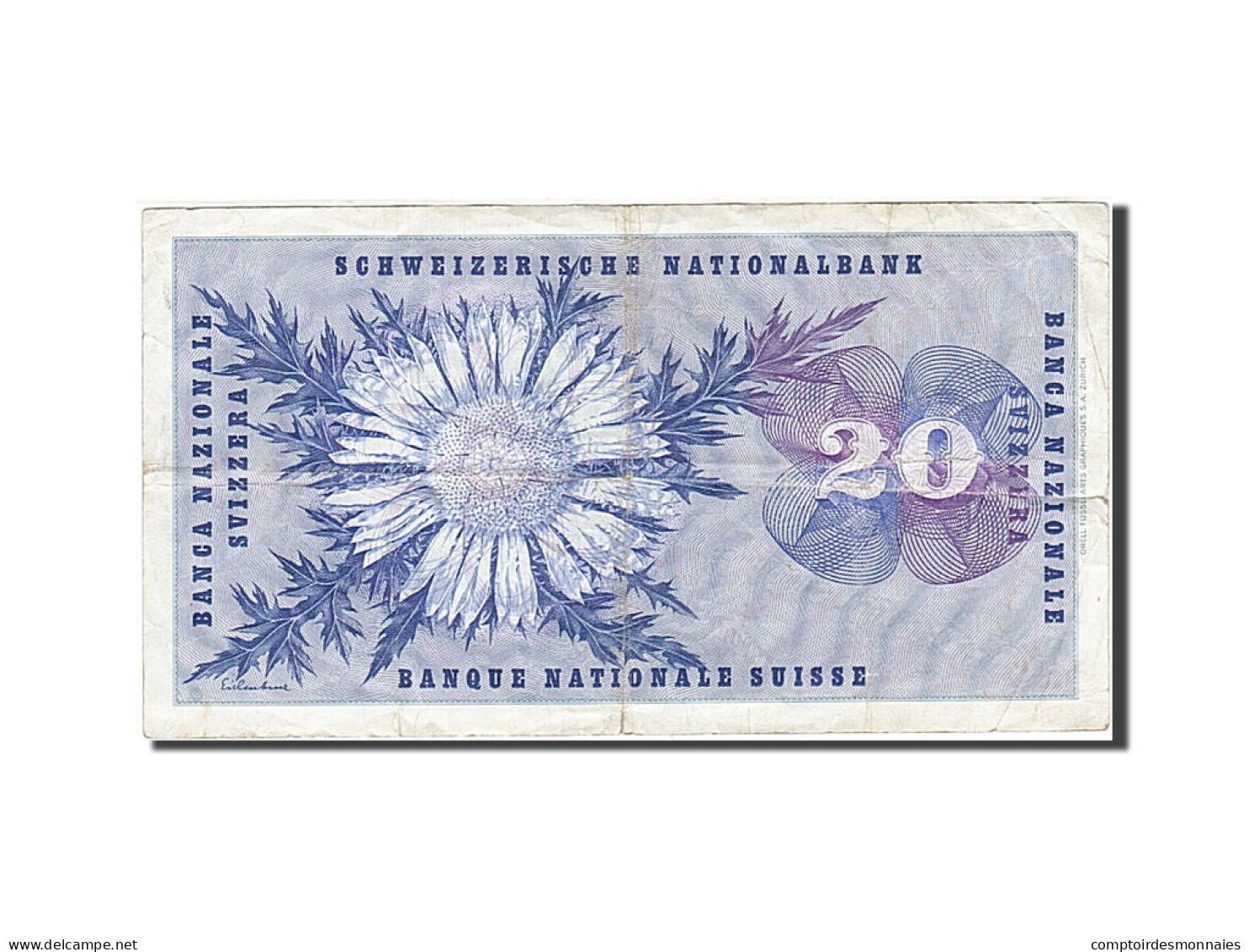 Billet, Suisse, 20 Franken, 1954-1961, 1970-01-05, KM:46r, TB - Svizzera