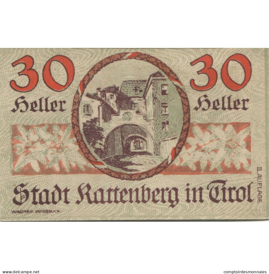 Billet, Autriche, Rattenberg, 30 Heller, Rue 1920-12-31, SPL, Mehl:FS 821I - Oesterreich