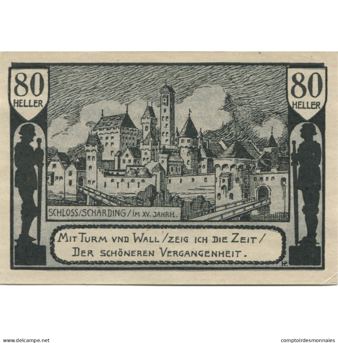 Billet, Autriche, Schärding, 80 Heller, Château 1920-12-31, SPL Mehl:FS 951 - Oesterreich