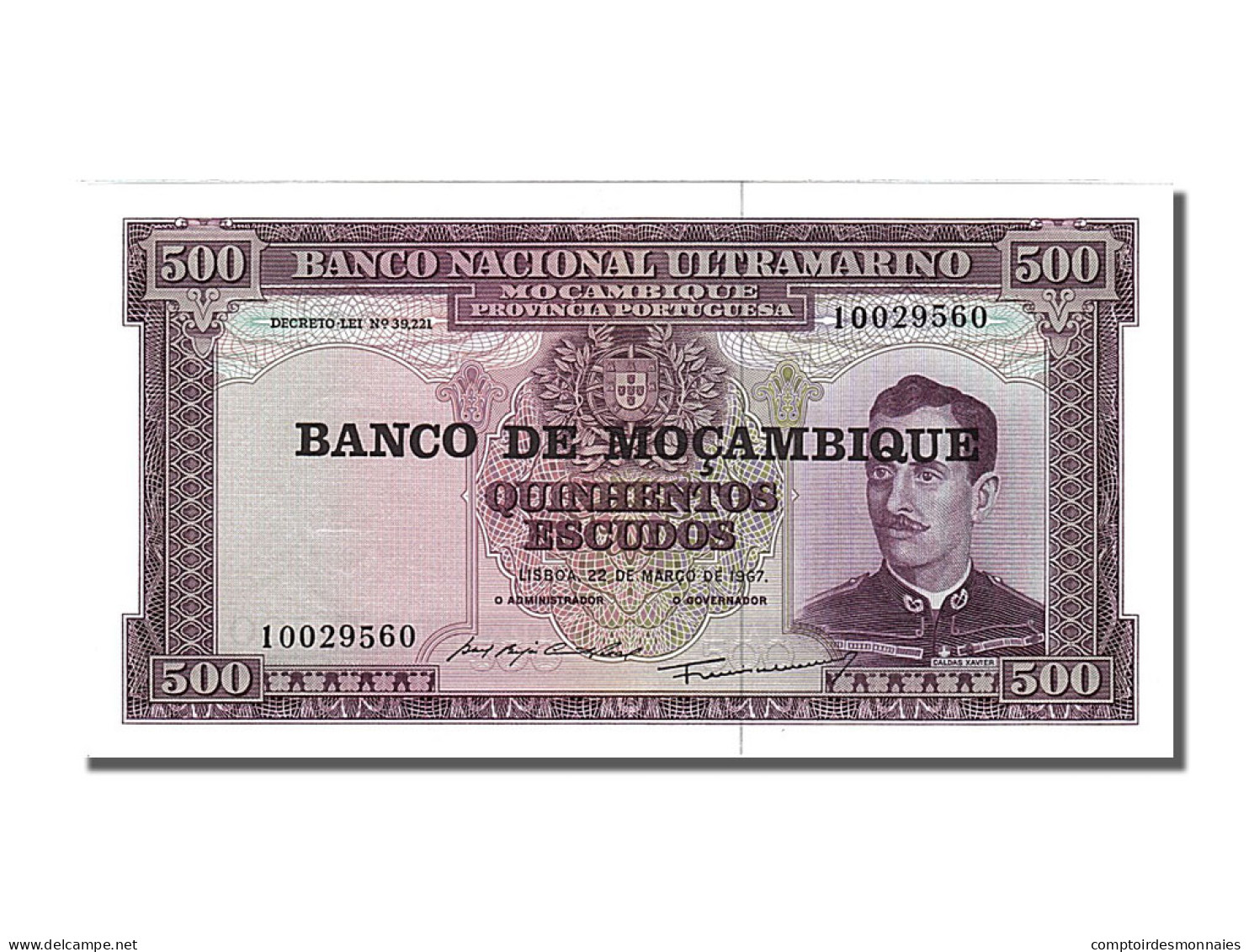 Billet, Mozambique, 500 Escudos, 1967, 1967-03-22, NEUF - Mozambique