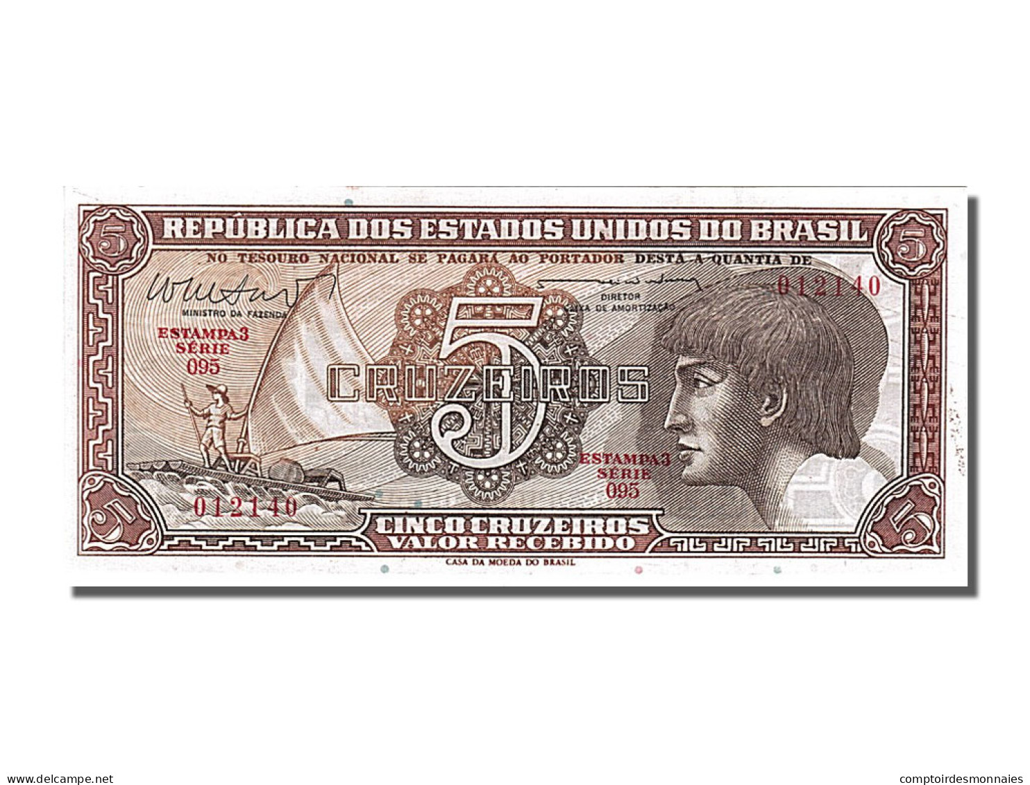 Billet, Brésil, 5 Cruzeiros, 1961, NEUF - Brasilien