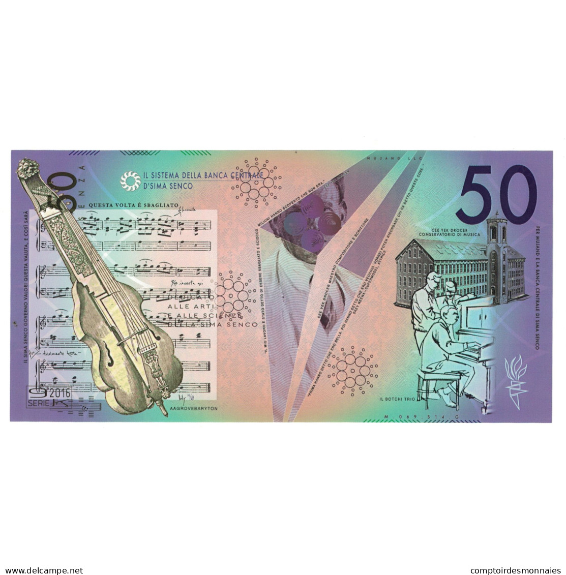 Billet, Italie, Billet Touristique, 2016, 50 SENZA, NEUF - [ 8] Ficticios & Especimenes