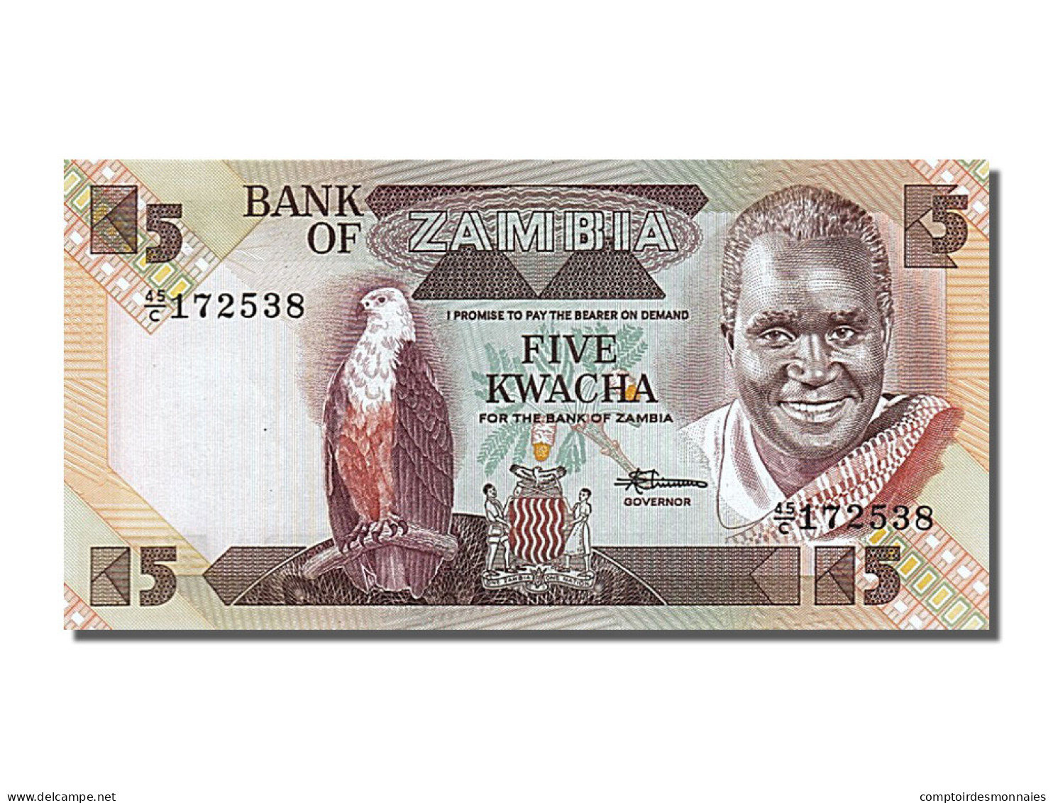 Billet, Zambie, 5 Kwacha, 1980, NEUF - Zambia