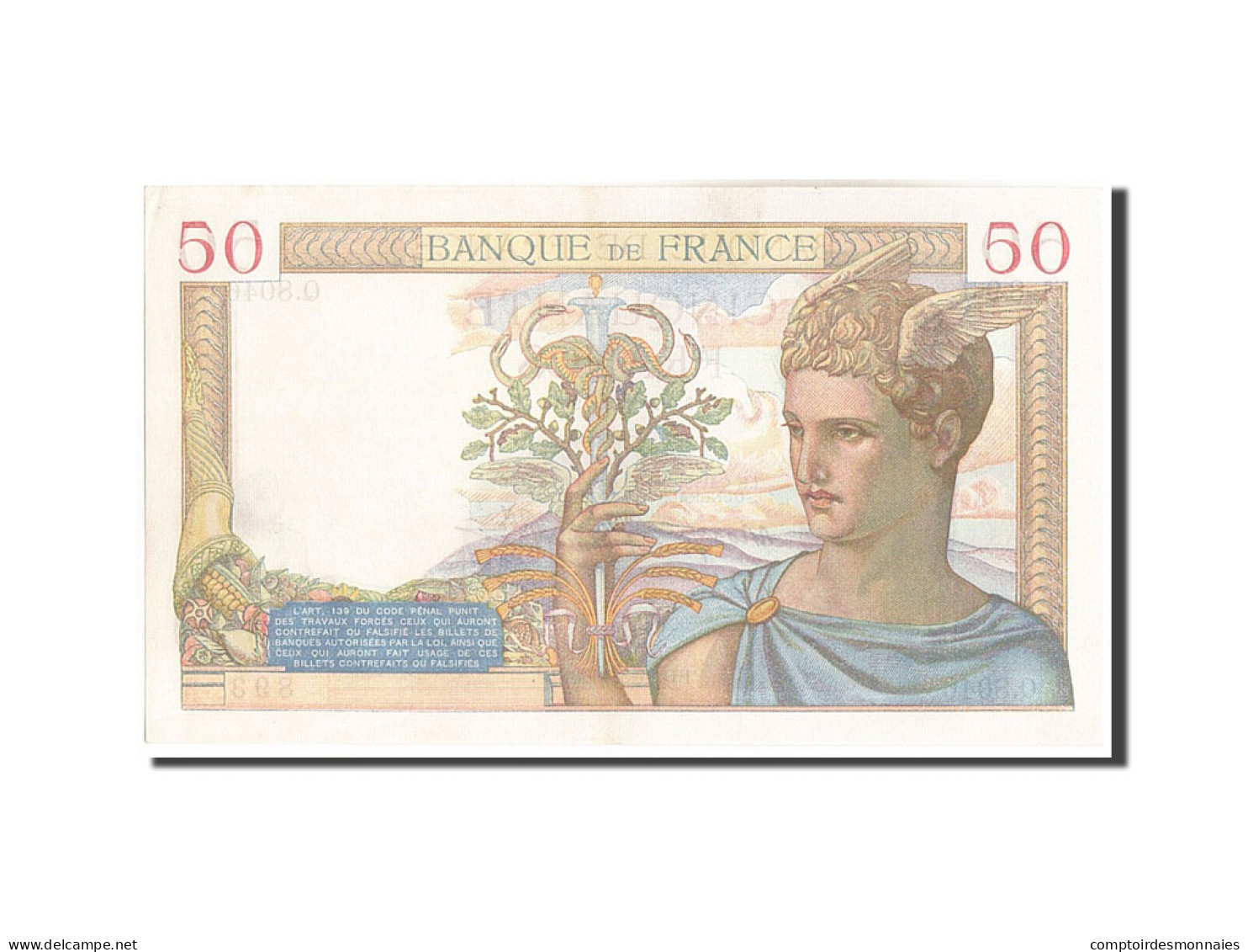 Billet, France, 50 Francs, 50 F 1934-1940 ''Cérès'', 1838, 1938-03-31, SPL - 50 F 1934-1940 ''Cérès''