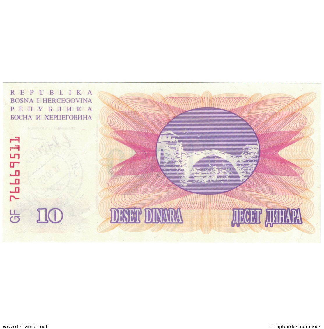 Billet, Bosnie-Herzégovine, 10,000 Dinara, 1993, 1993, KM:53a, NEUF - Bosnia Erzegovina