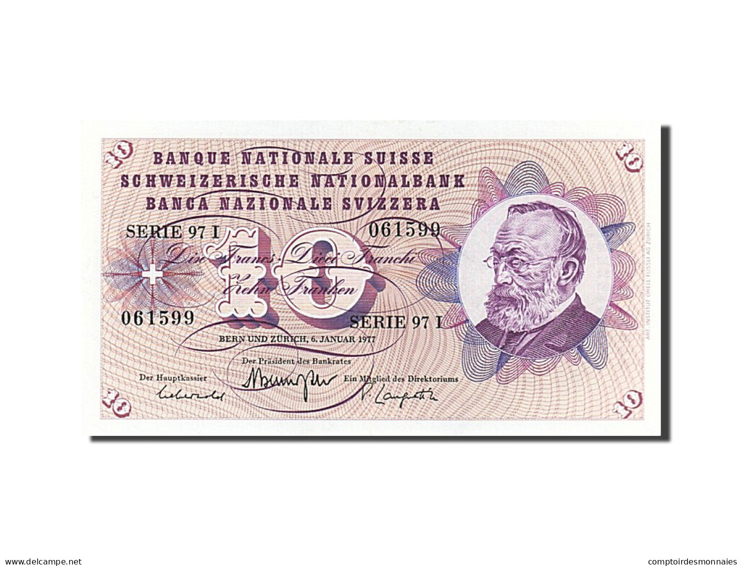 Billet, Suisse, 10 Franken, 1977, 1977-01-06, SPL - Suisse