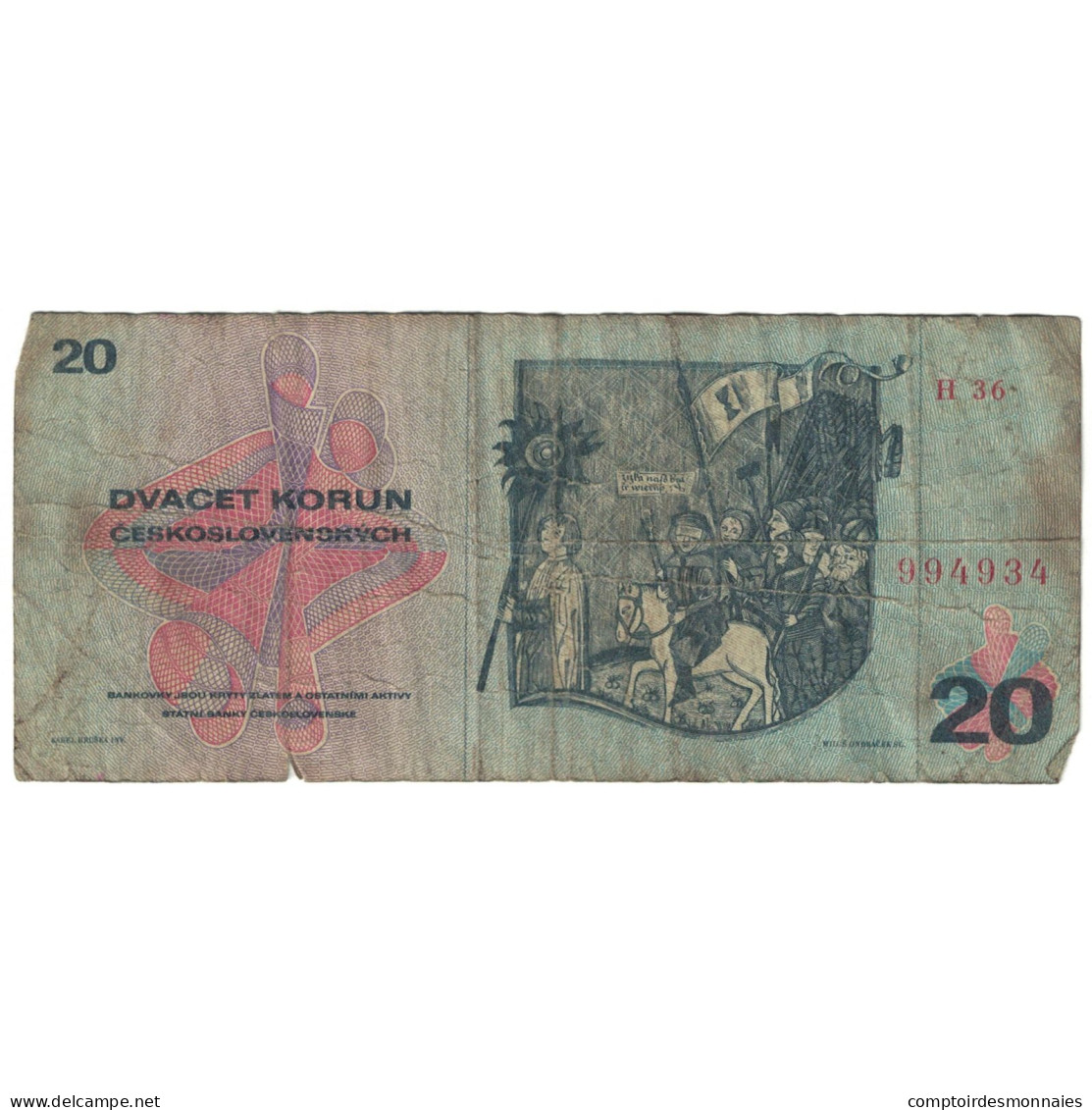 Billet, Tchécoslovaquie, 20 Korun, 1970, 1970, KM:92, B - Tchécoslovaquie