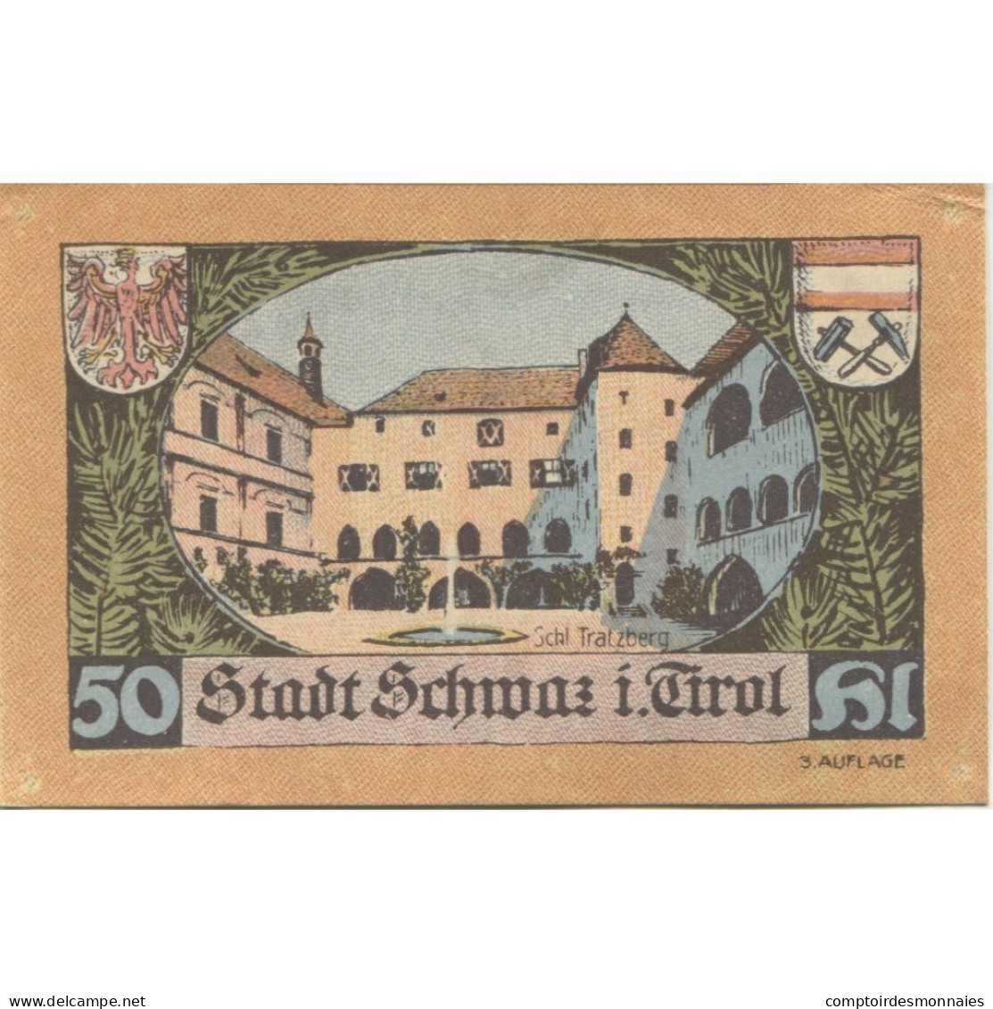 Billet, Autriche, Schwaz, 50 Heller, Place, 1920, 1920-12-31, SPL, Mehl:FS 983a - Oesterreich