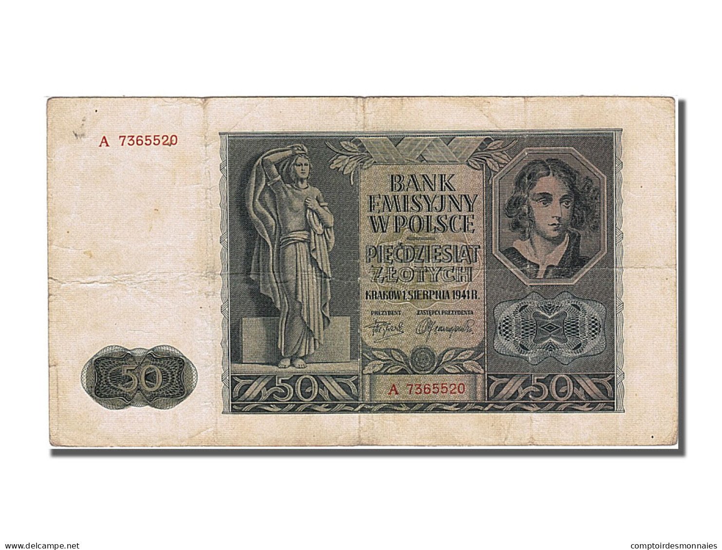 Billet, Pologne, 50 Zlotych, 1941, 1941-08-01, TTB - Polen