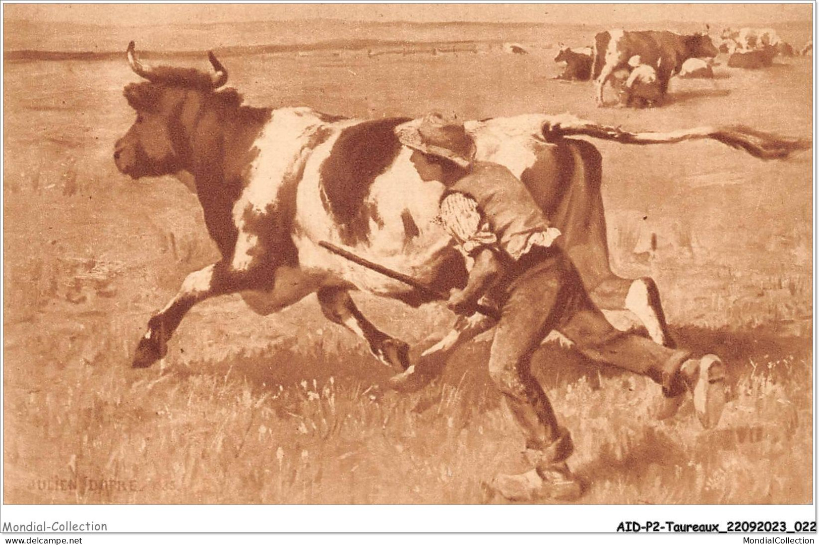 AIDP2-TAUREAUX-0085 - J Dupré - La Vache échappée  - Bull