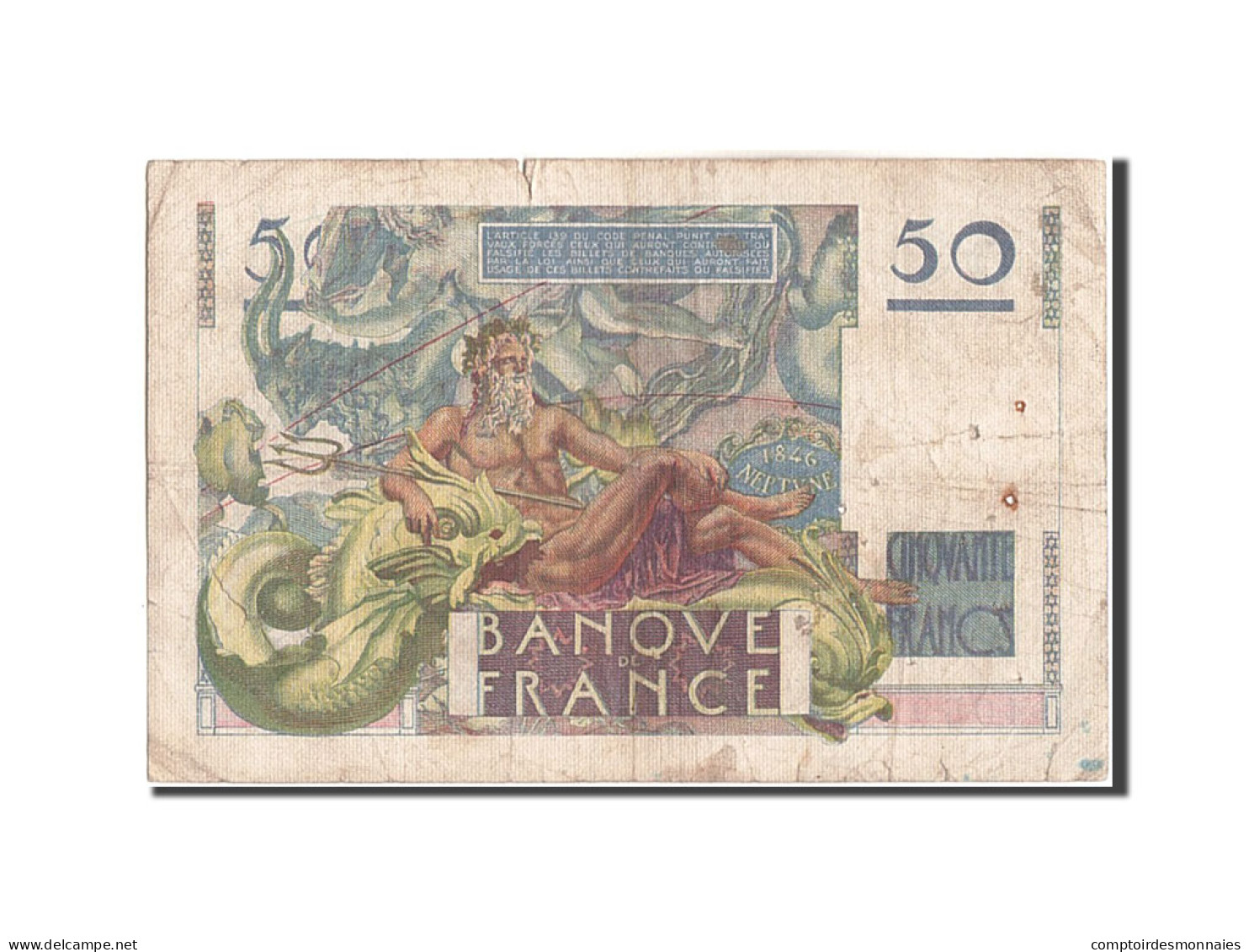 Billet, France, 50 Francs, 50 F 1946-1951 ''Le Verrier'', 1946, 1946-10-03, TB - 50 F 1946-1951 ''Le Verrier''