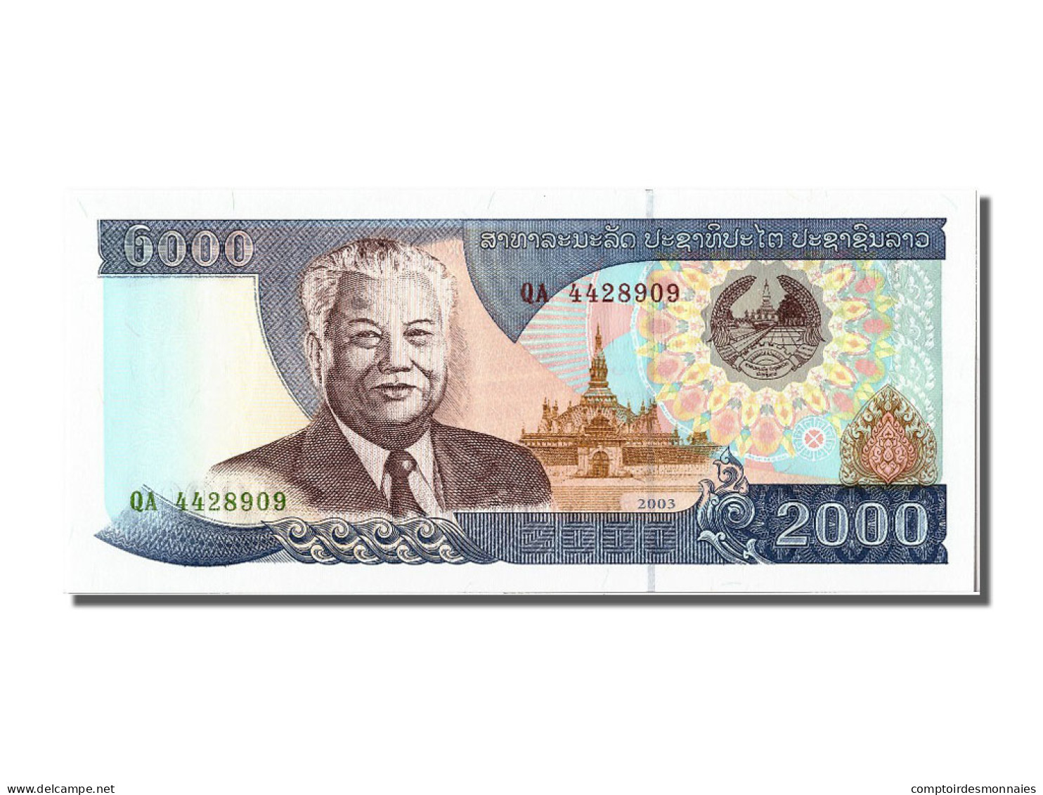 Billet, Lao, 2000 Kip, 2003, NEUF - Laos