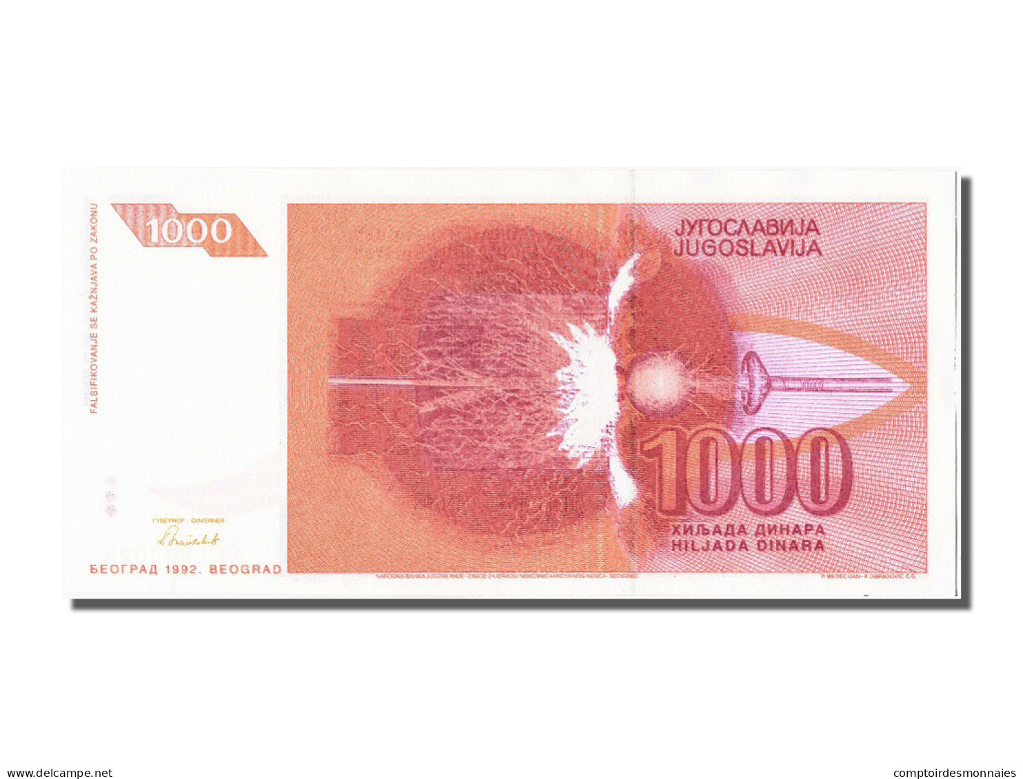 Billet, Yougoslavie, 1000 Dinara, 1992, NEUF - Jugoslavia