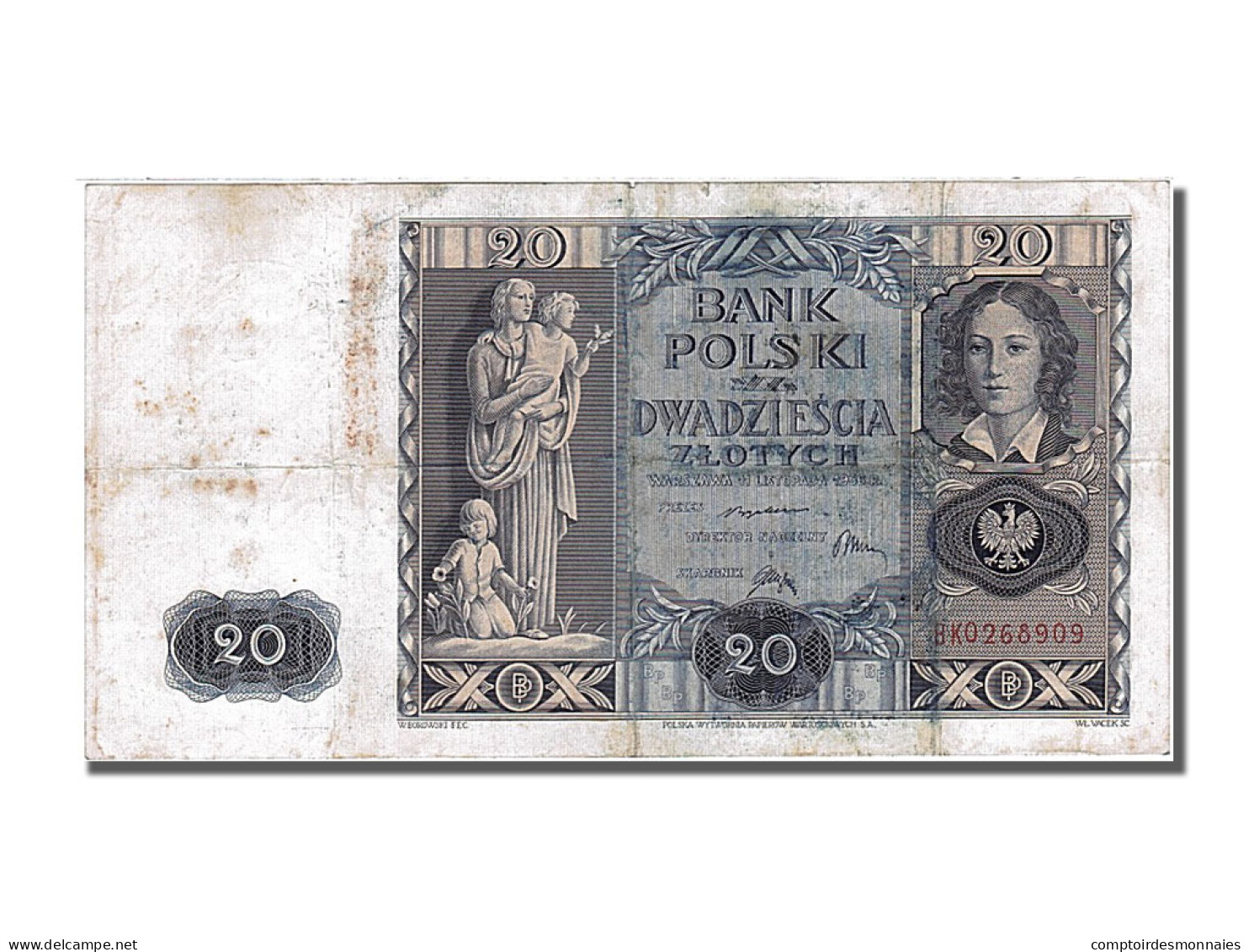 Billet, Pologne, 20 Zlotych, 1936, 1936-11-11, TB+ - Pologne