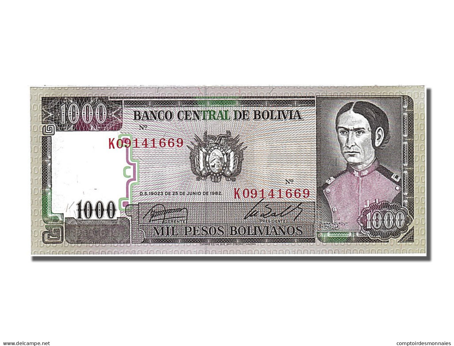 Billet, Bolivie, 1000 Pesos Bolivianos, 1982, 1982-06-25, NEUF - Bolivia