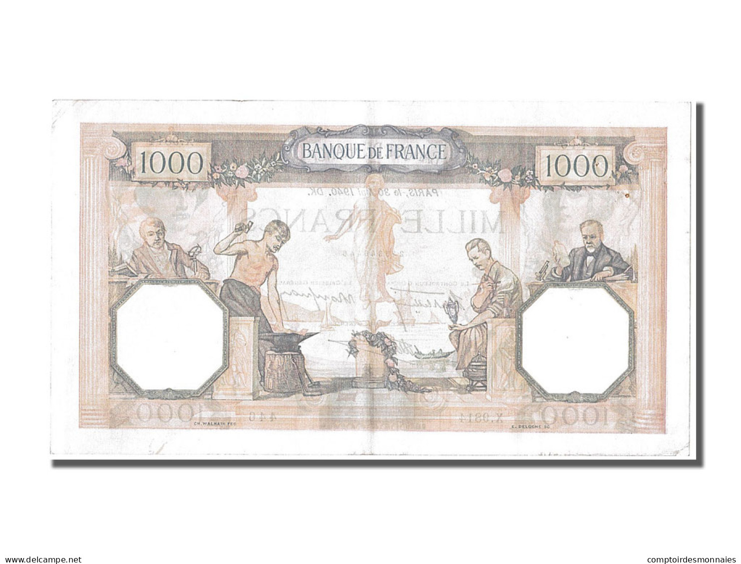 Billet, France, 500 Francs, 1 000 F 1927-1940 ''Cérès Et Mercure'', 1940 - 1 000 F 1927-1940 ''Cérès E Mercure''