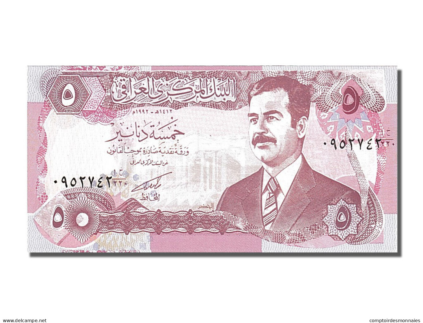Billet, Iraq, 5 Dinars, 1992, NEUF - Iraq
