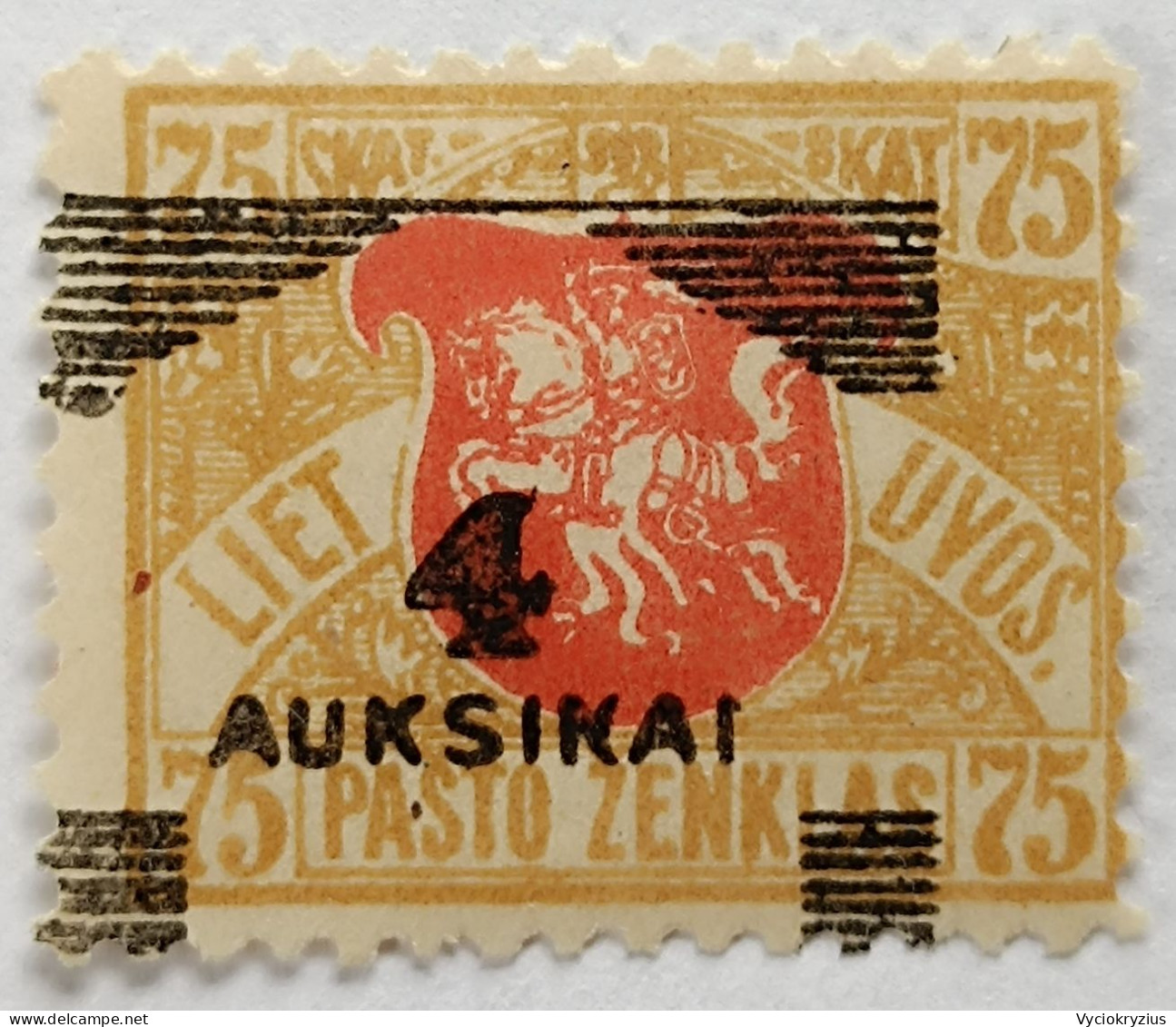 LITHUANIA LIETUVA T4 AuksiKai Abart RARE 1922 Overprint - Litauen