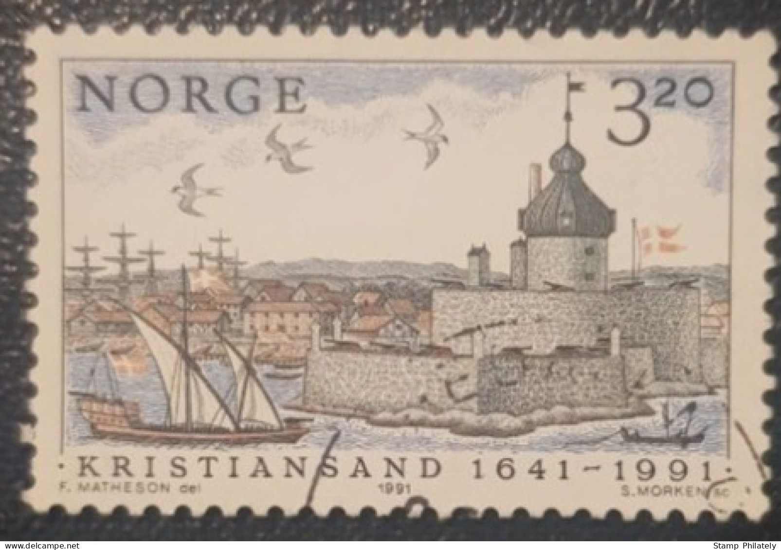 Norway 3.20Kr Stamp Kristiansand - Oblitérés