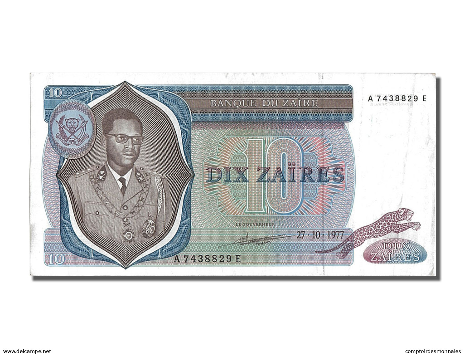 Billet, Zaïre, 10 Zaïres, 1977, 1977-10-27, SPL - Zaire