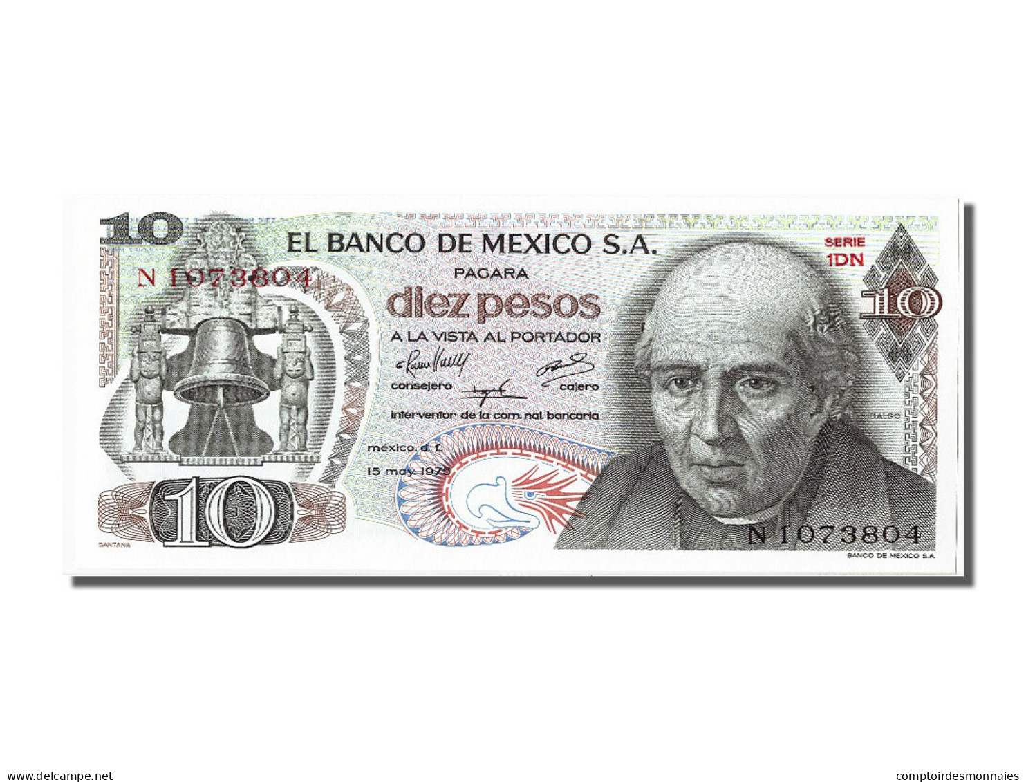 Billet, Mexique, 10 Pesos, 1975, 1975-05-15, NEUF - Mexique