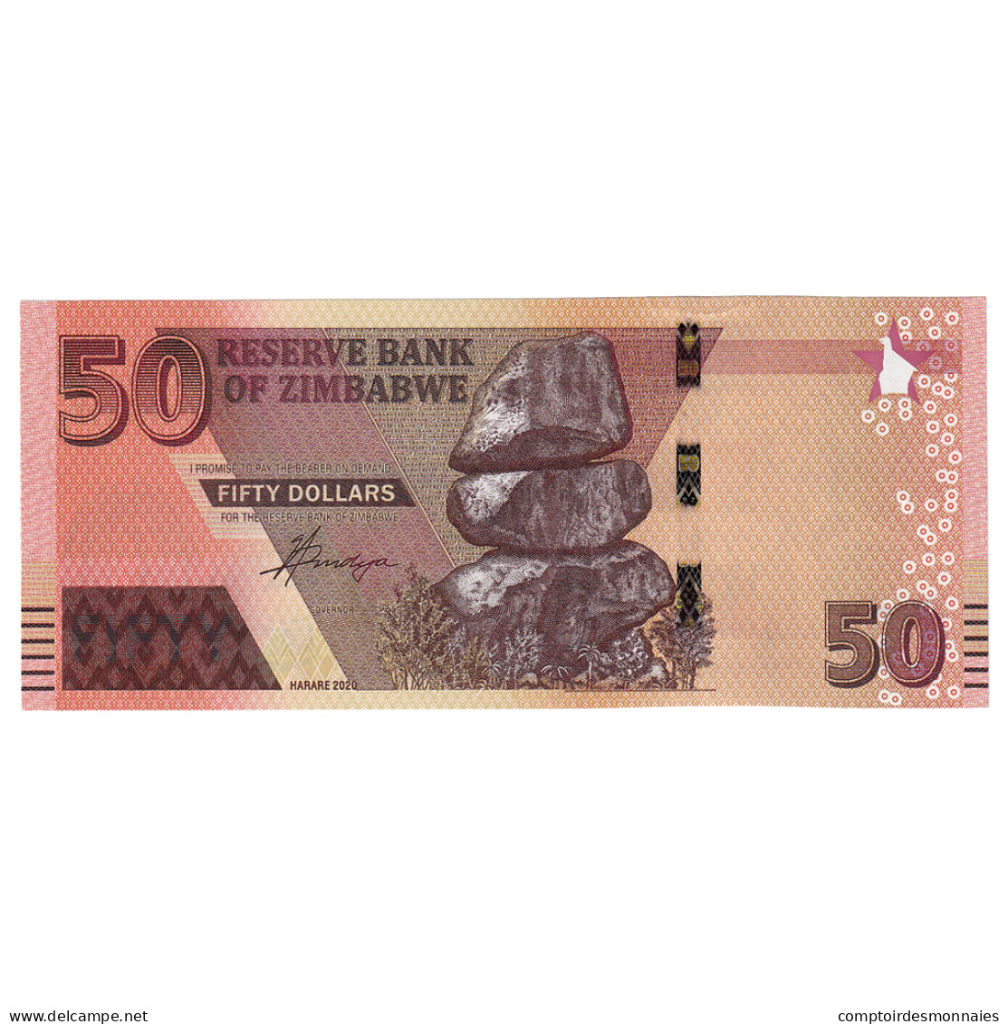 Billet, Zimbabwe, 50 Dollars, 2020, NEUF - Zimbabwe