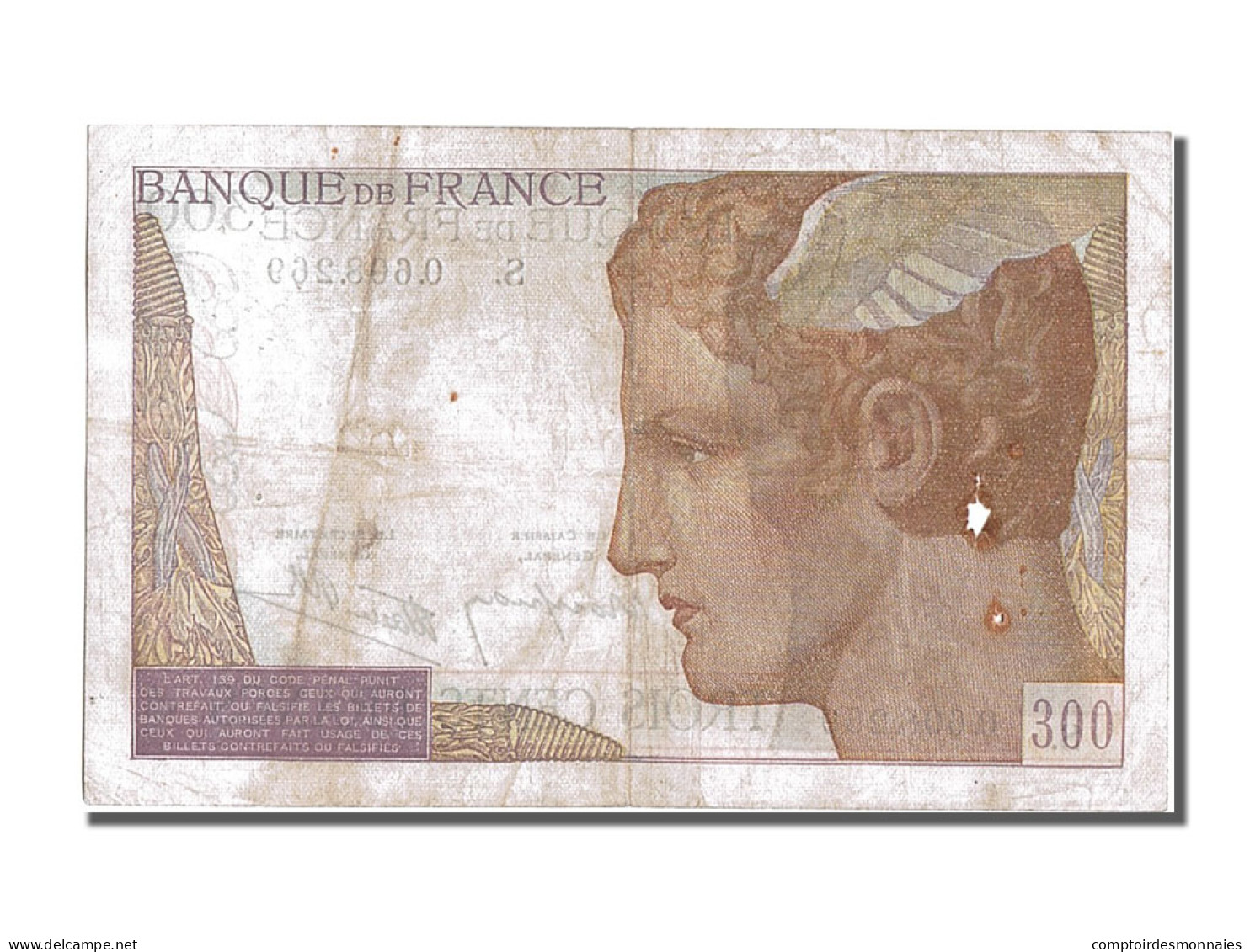 Billet, France, 300 Francs, 300 F 1938-1939, 1938, TTB, Fayette:29.3, KM:87a - 300 F 1938-1939