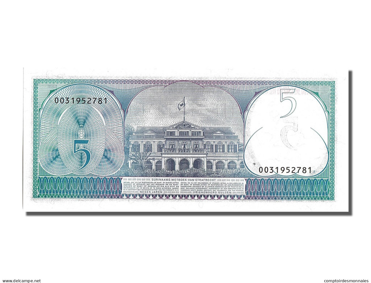 Billet, Suriname, 5 Gulden, 1982, 1982-04-01, NEUF - Surinam