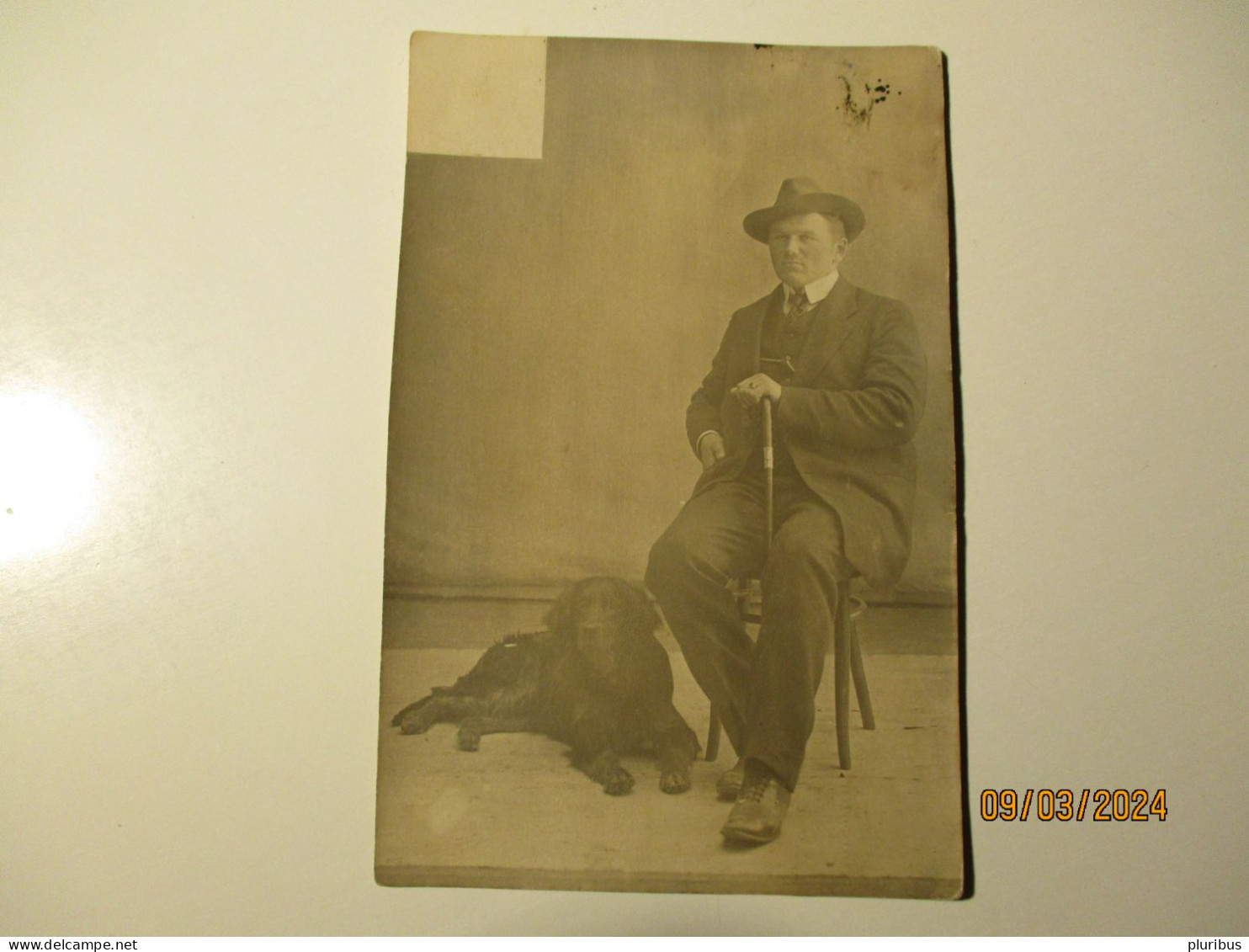 IMP RUSSIA LATVIA 1913 MADONA TO JAUNGULBENE , MAN WITH DOG , 15-4 - Lettland