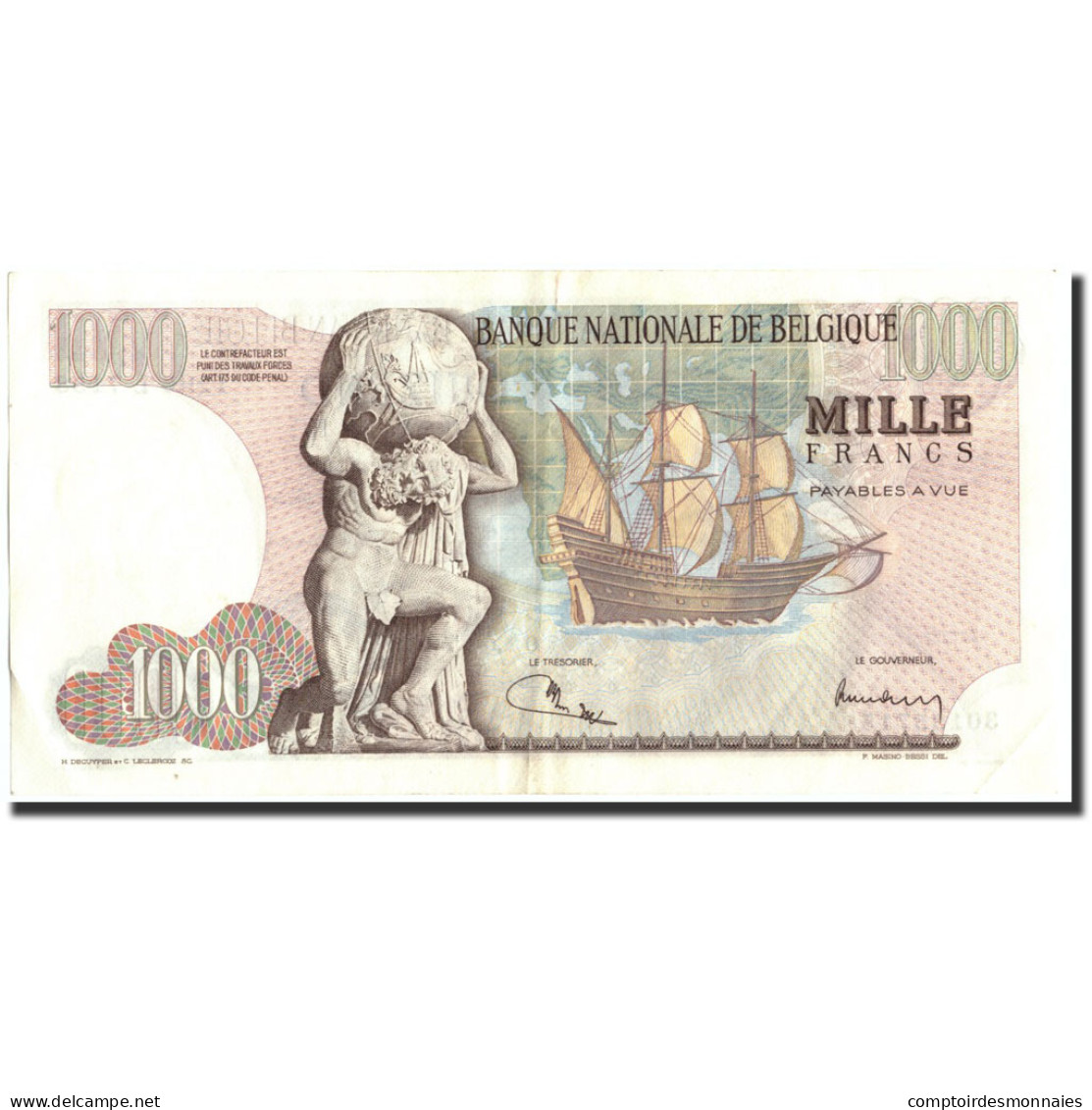 Billet, Belgique, 1000 Francs, 1973, 1973-03-02, KM:136b, TTB - 1000 Francos