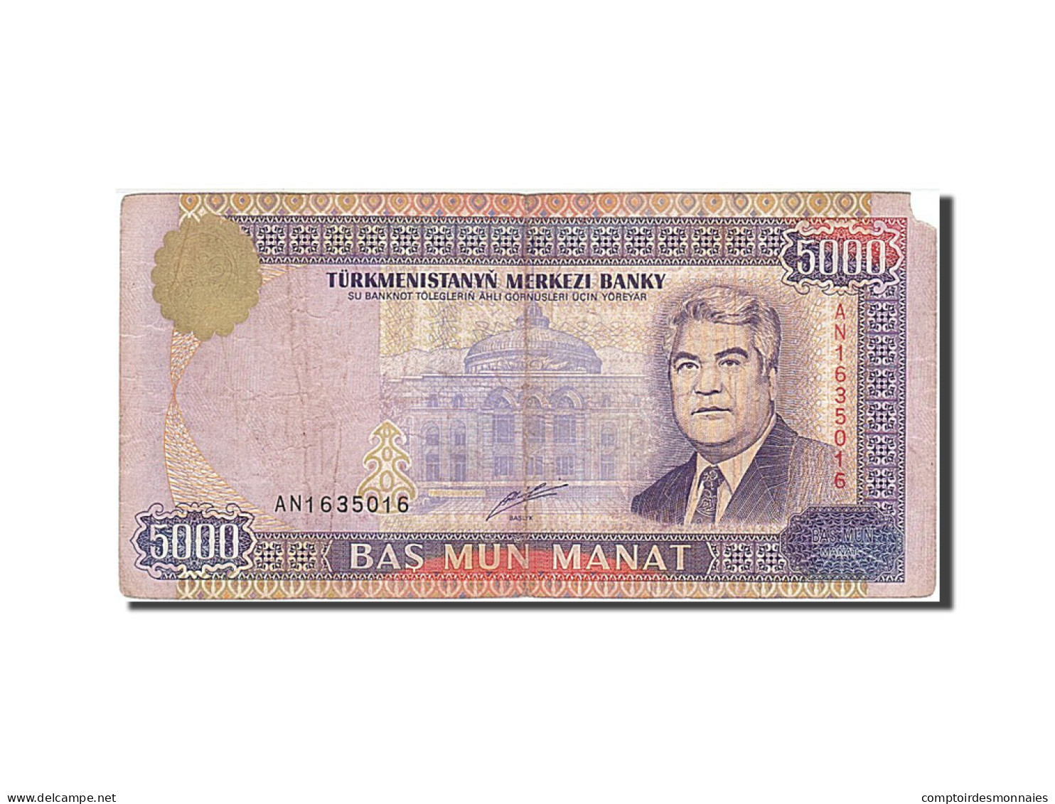 Billet, Turkmenistan, 5000 Manat, 2000, B+ - Turkmenistan