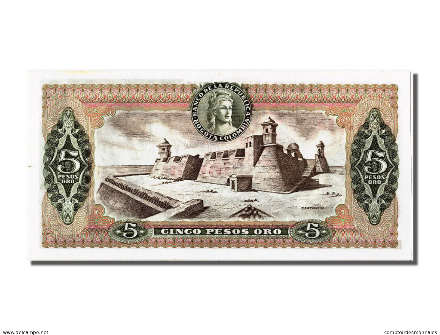 Billet, Colombie, 5 Pesos Oro, 1975, 1975-07-20, SPL - Colombia