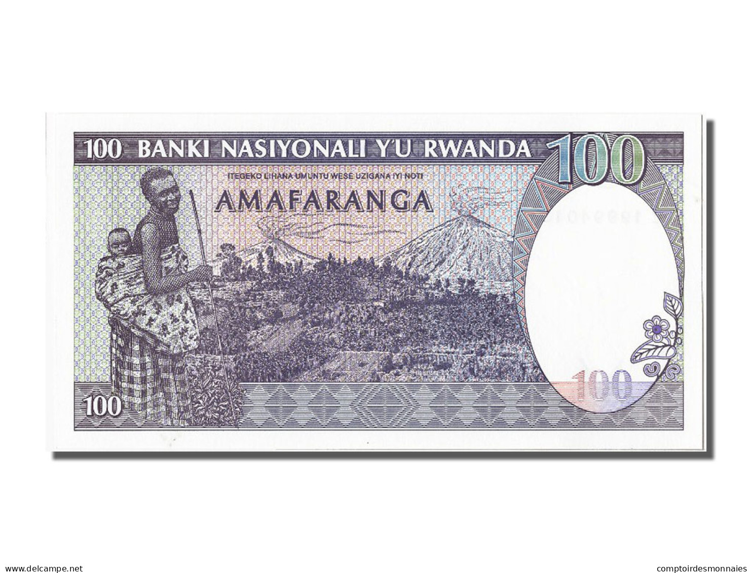 Billet, Rwanda, 100 Francs, 1989, 1989-04-24, NEUF - Ruanda