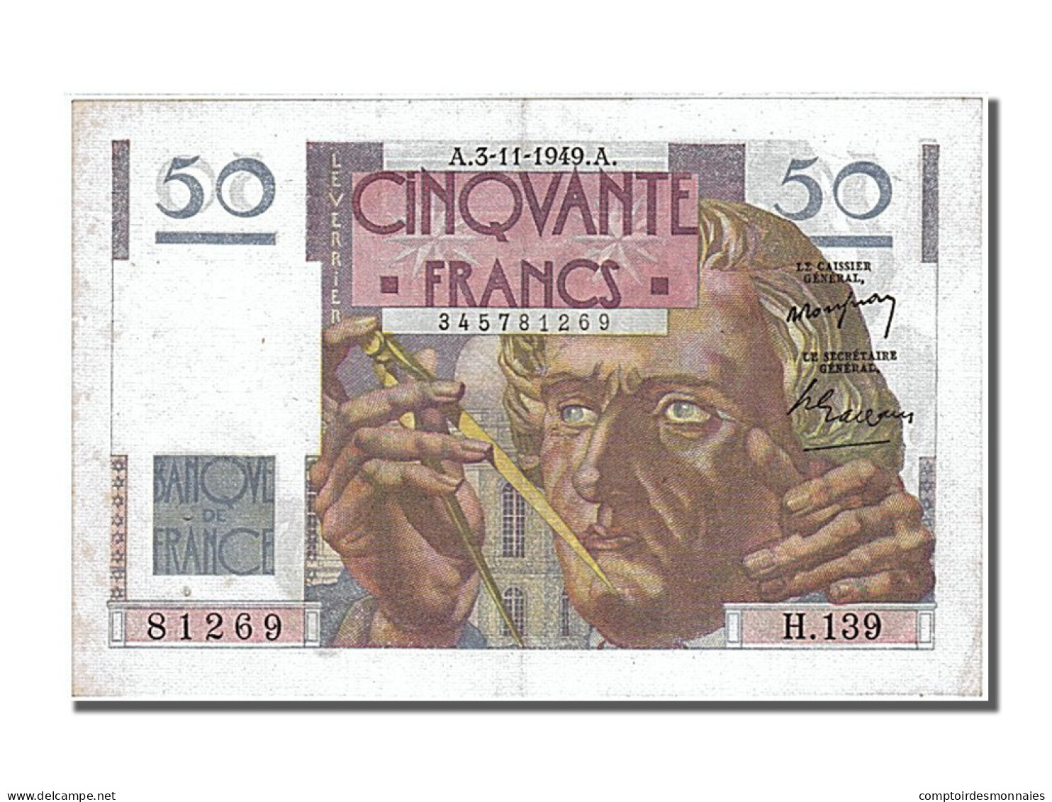 Billet, France, 50 Francs, 50 F 1946-1951 ''Le Verrier'', 1949, 1949-11-03, SUP - 50 F 1946-1951 ''Le Verrier''