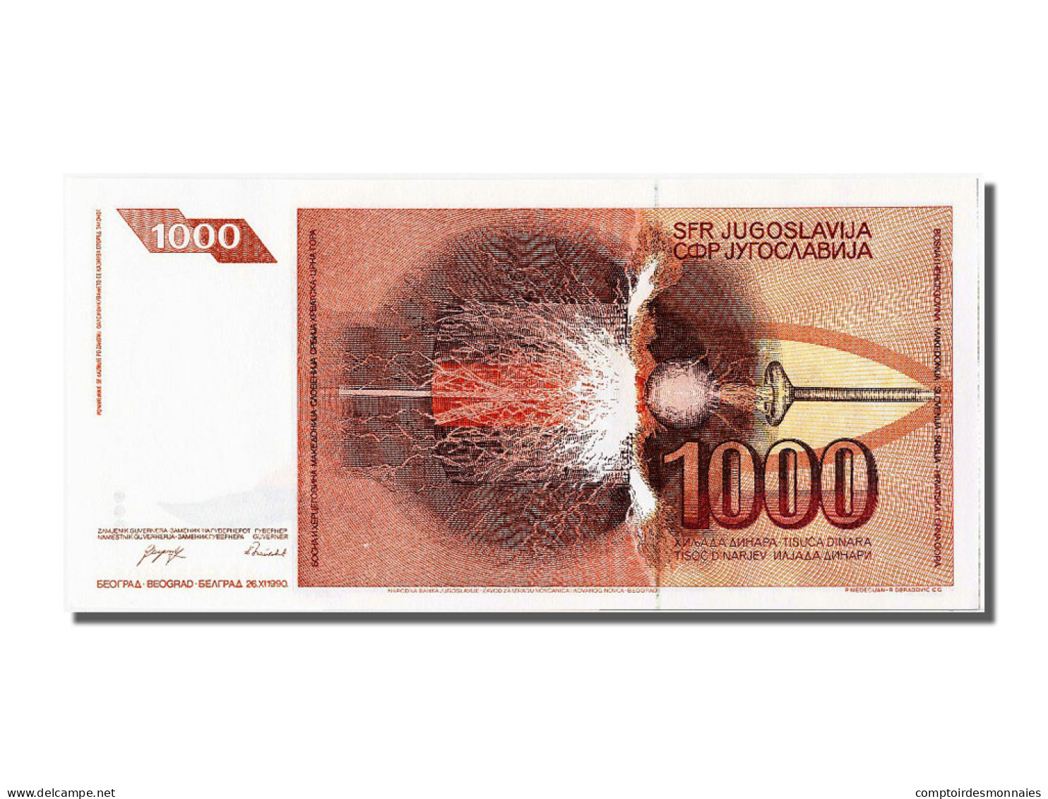 Billet, Yougoslavie, 1000 Dinara, 1990, 1990-11-26, NEUF - Jugoslavia