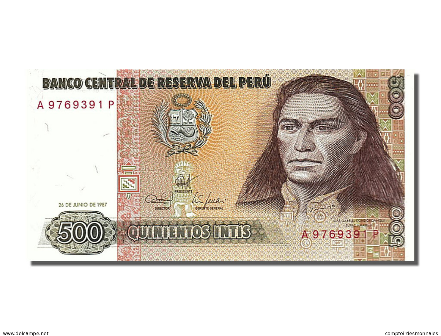 Billet, Pérou, 500 Intis, 1987, 1987-06-26, NEUF - Perù