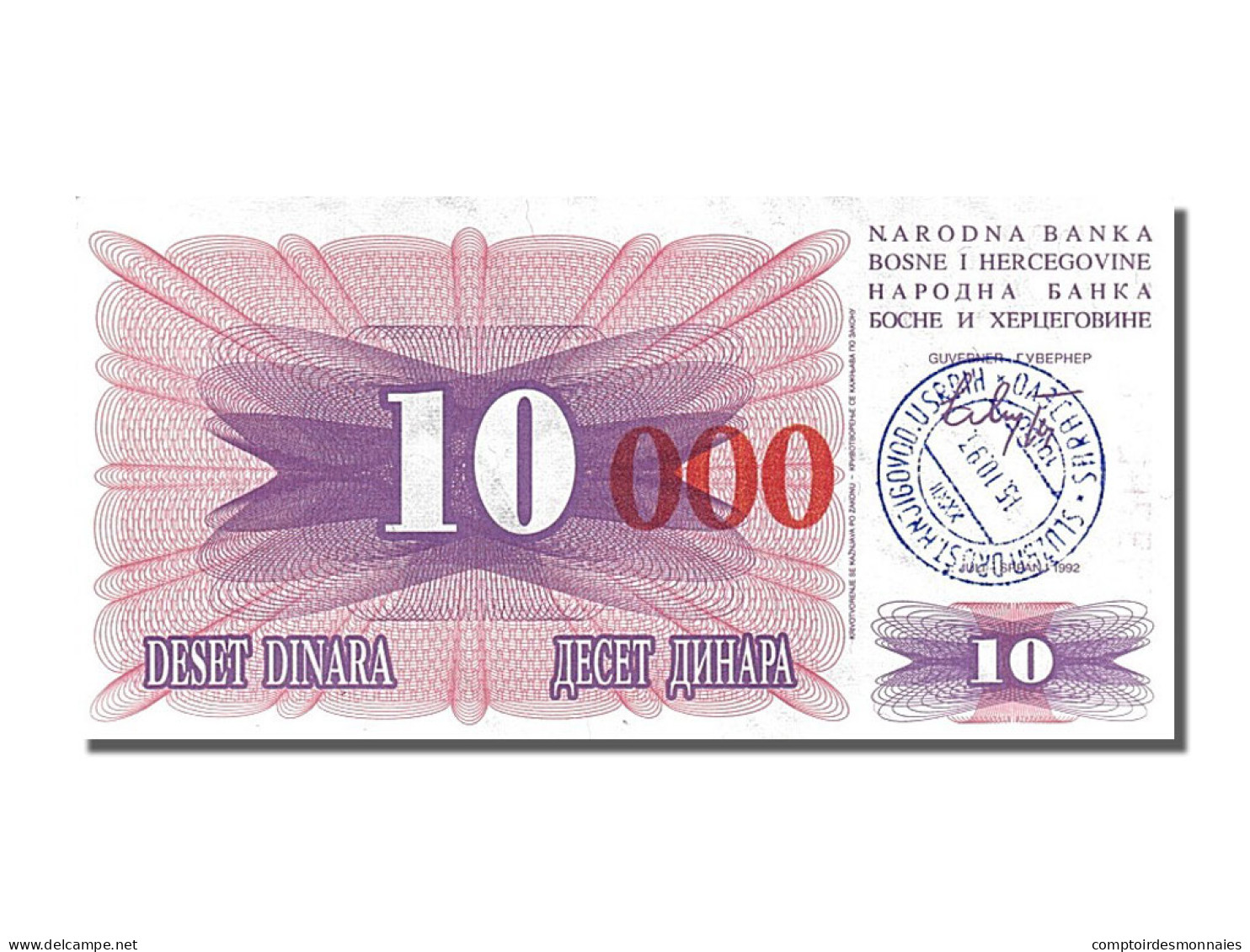 Billet, Bosnia - Herzegovina, 10,000 Dinara, 1993, 1993-10-15, NEUF - Bosnia And Herzegovina