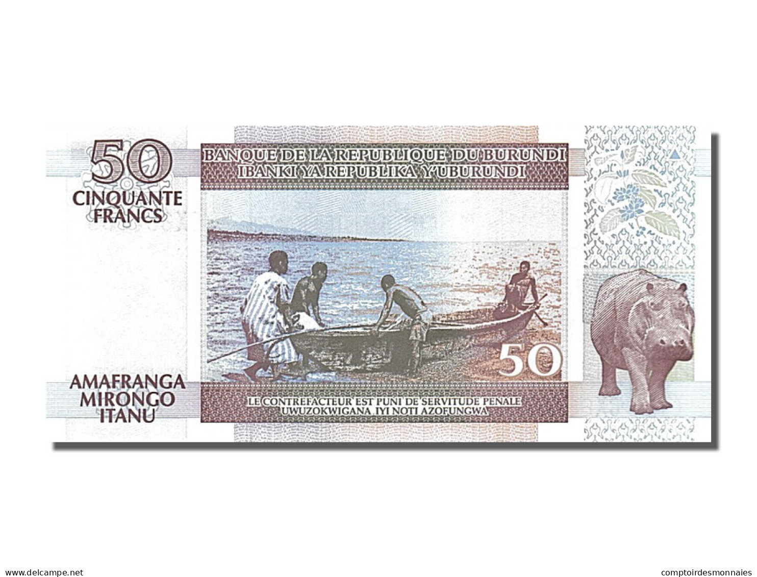 Billet, Burundi, 50 Francs, 2005, 2005-02-05, NEUF - Burundi