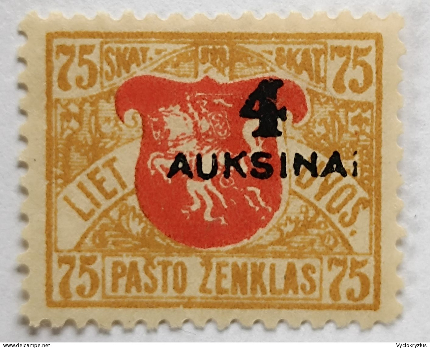 LITHUANIA LIETUVA 4 Auksinai Auksina  Abart RARE 1922 - Lituanie