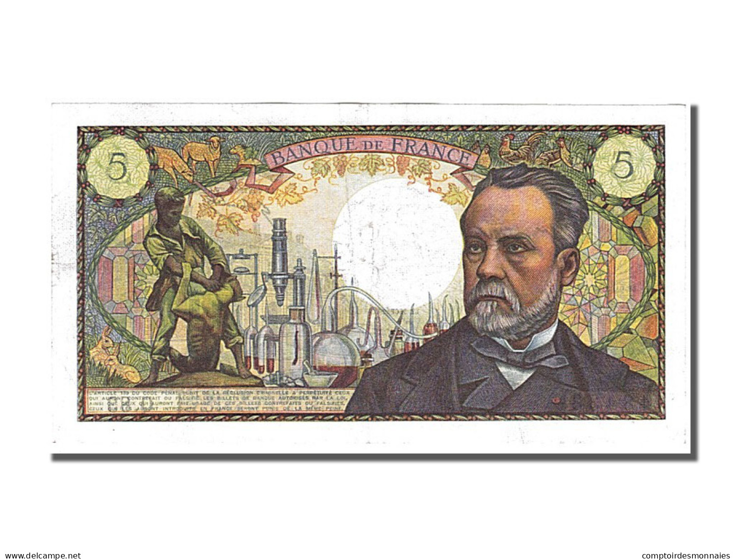 Billet, France, 5 Francs, 5 F 1966-1970 ''Pasteur'', 1968, 1968-08-01, SUP - 5 F 1966-1970 ''Pasteur''