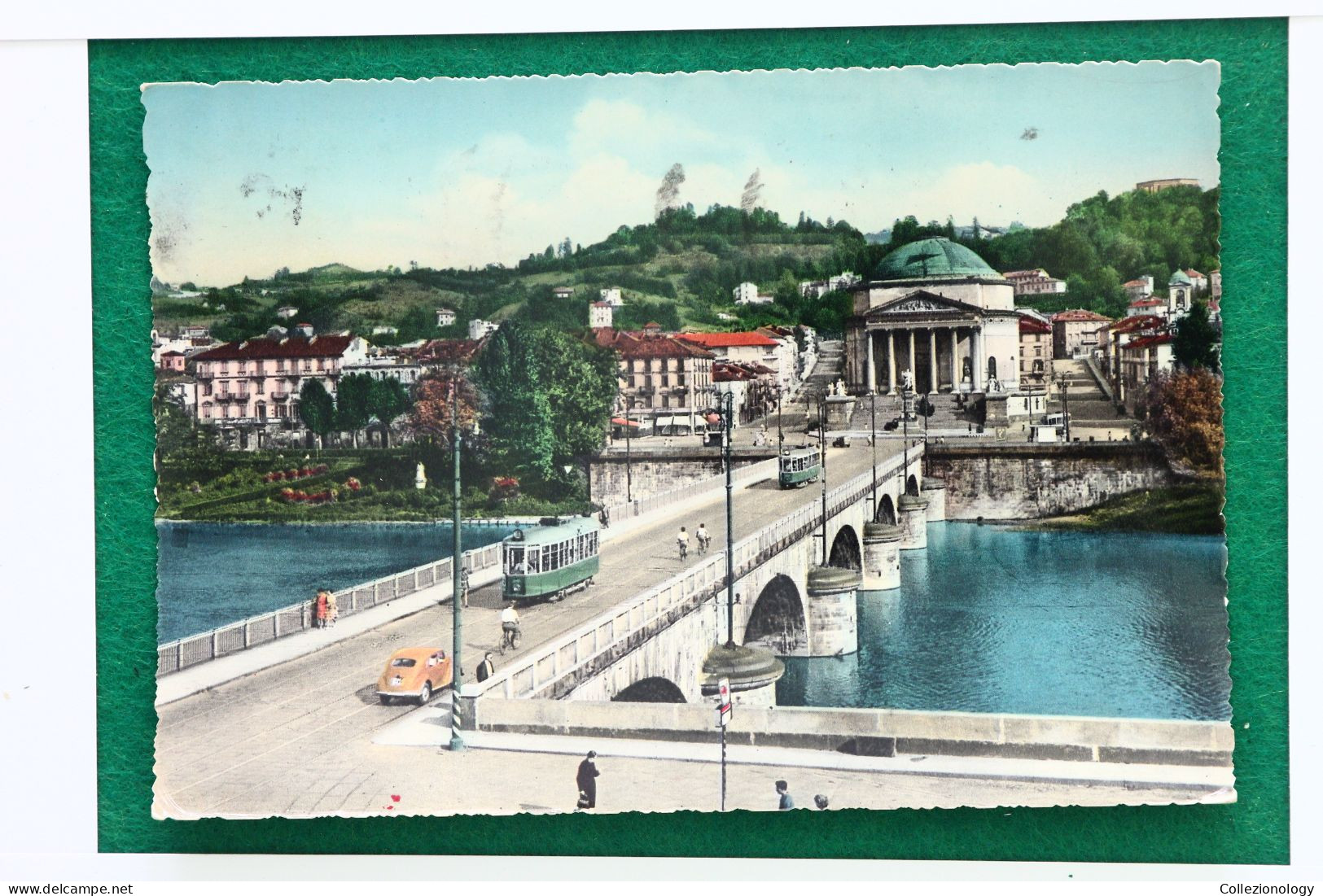 CARTOLINA POSTALE VIAGGIATA 1955 TORINO (TORINO), PIEMONTE, ITALIA: PONTE VITTORIO EMANUELE E GRAN MADRE 0123 POSTCARD - Brücken