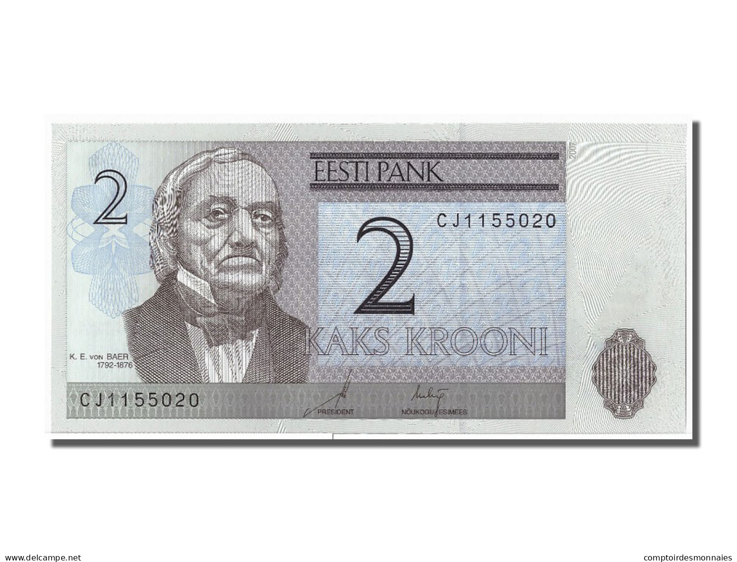 Billet, Estonia, 2 Krooni, 2007, NEUF - Estland