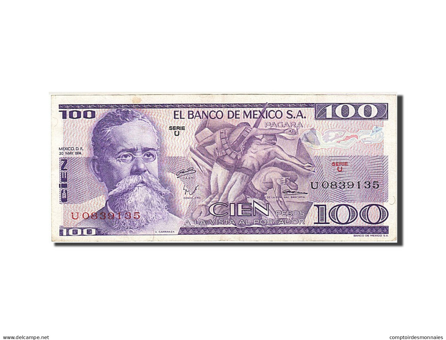 Billet, Mexique, 100 Pesos, 1974, 1974-05-30, SUP - Mexico