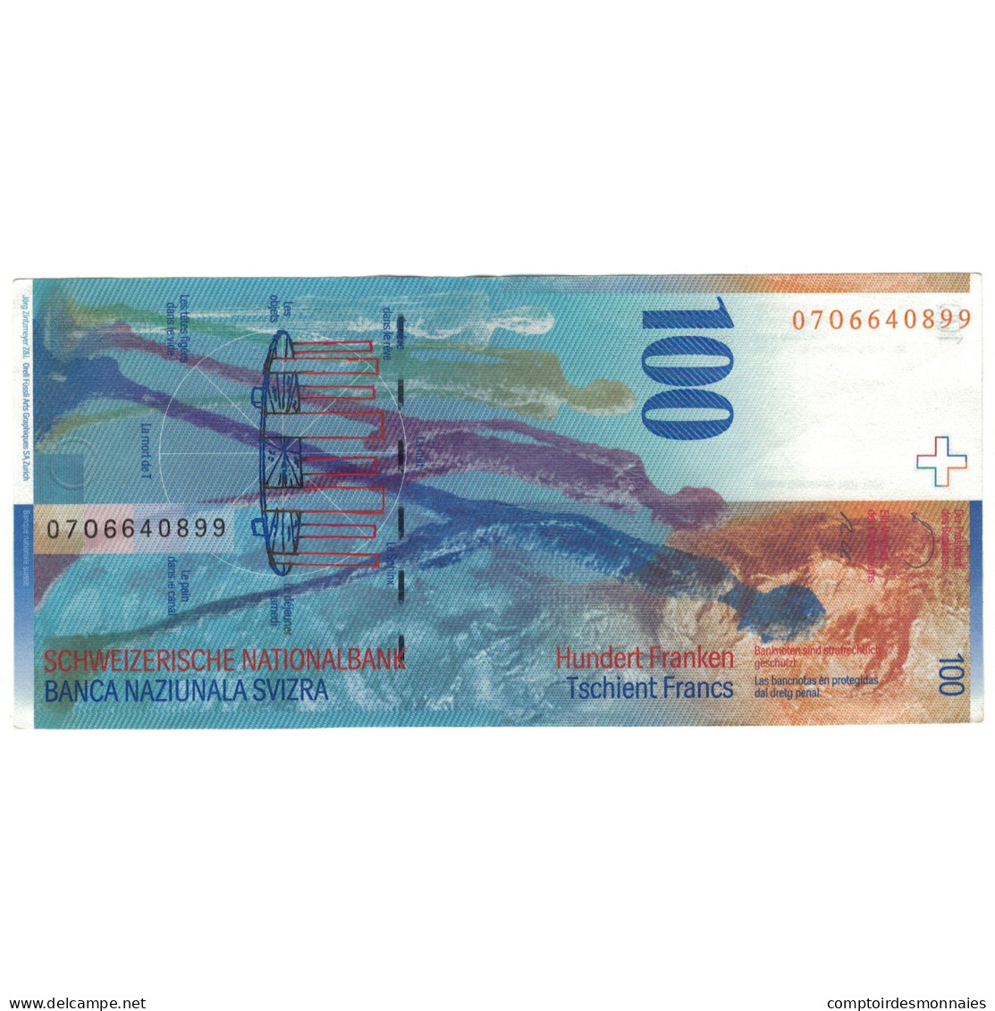 Billet, Suisse, 100 Franken, KM:72g, TTB - Suisse