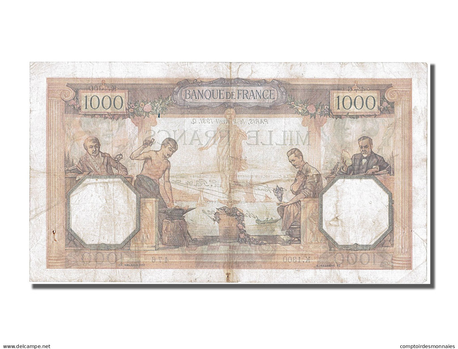 Billet, France, 1000 Francs, 1 000 F 1927-1940 ''Cérès Et Mercure'', 1931 - 1 000 F 1927-1940 ''Cérès E Mercure''