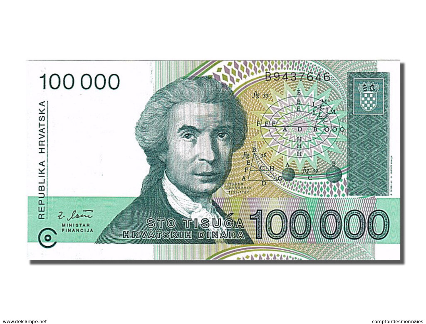 Billet, Croatie, 100,000 Dinara, 1993, 1993-05-30, NEUF - Kroatië