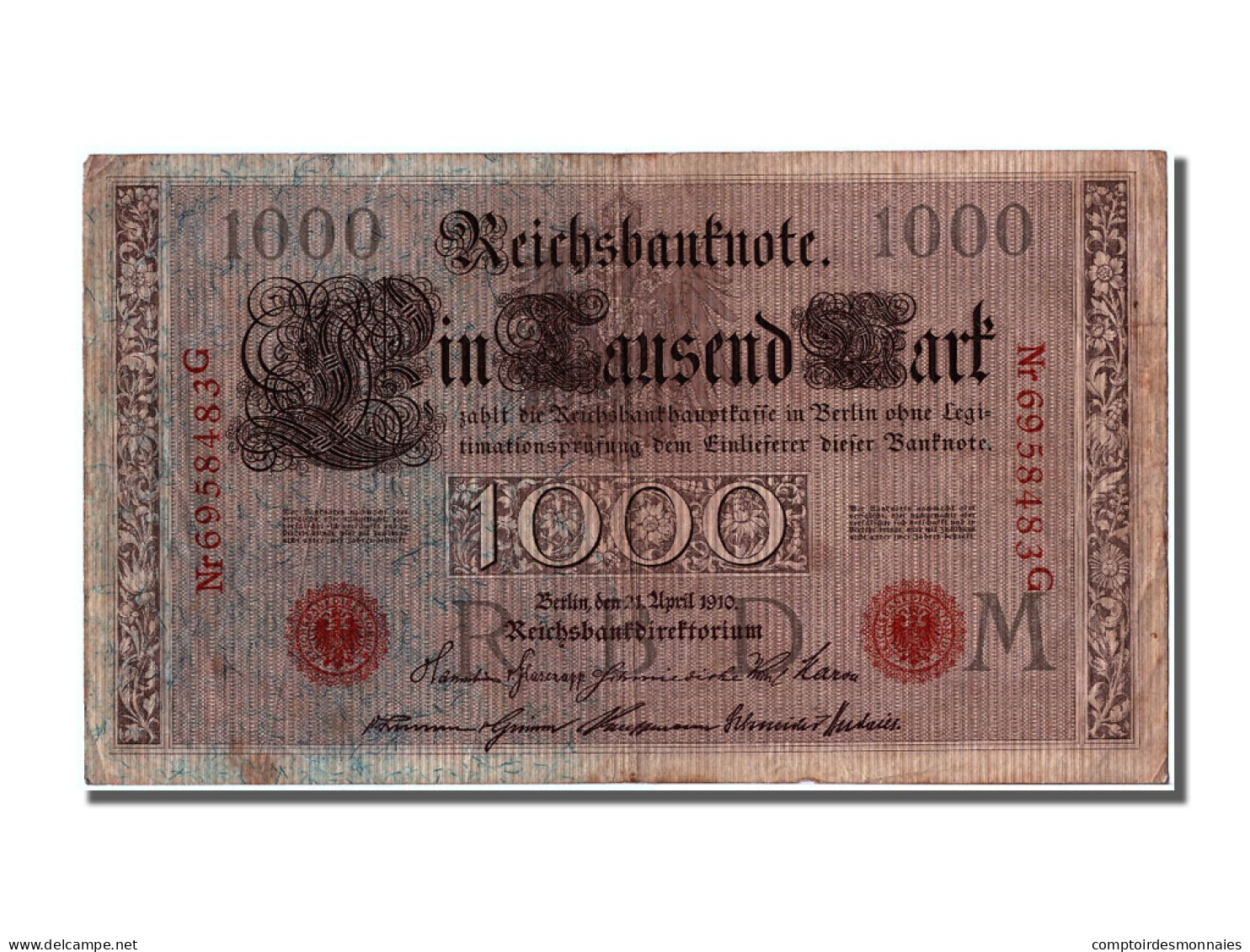 Billet, Allemagne, 1000 Mark, 1910, 1910-04-21, TTB - 1.000 Mark